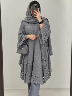 پانچ اکریلیک جلو بسته 4545 طوسی روشن 